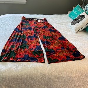 Farm Rio wide leg pants for Anthropologie. NWT, soft/stretchy, but they run BIG.